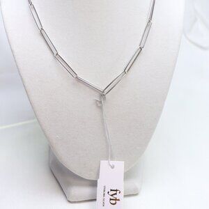 FYB x Ella Rose .925 Sterling Silver Ella Link Necklace $98 New
